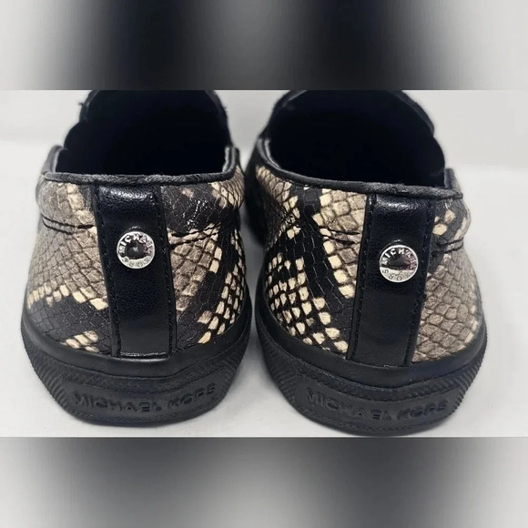 Michael Kors Women's Black Snake Python Keyton Loafer Slide On Size 6.5 - Picture 3 of 13